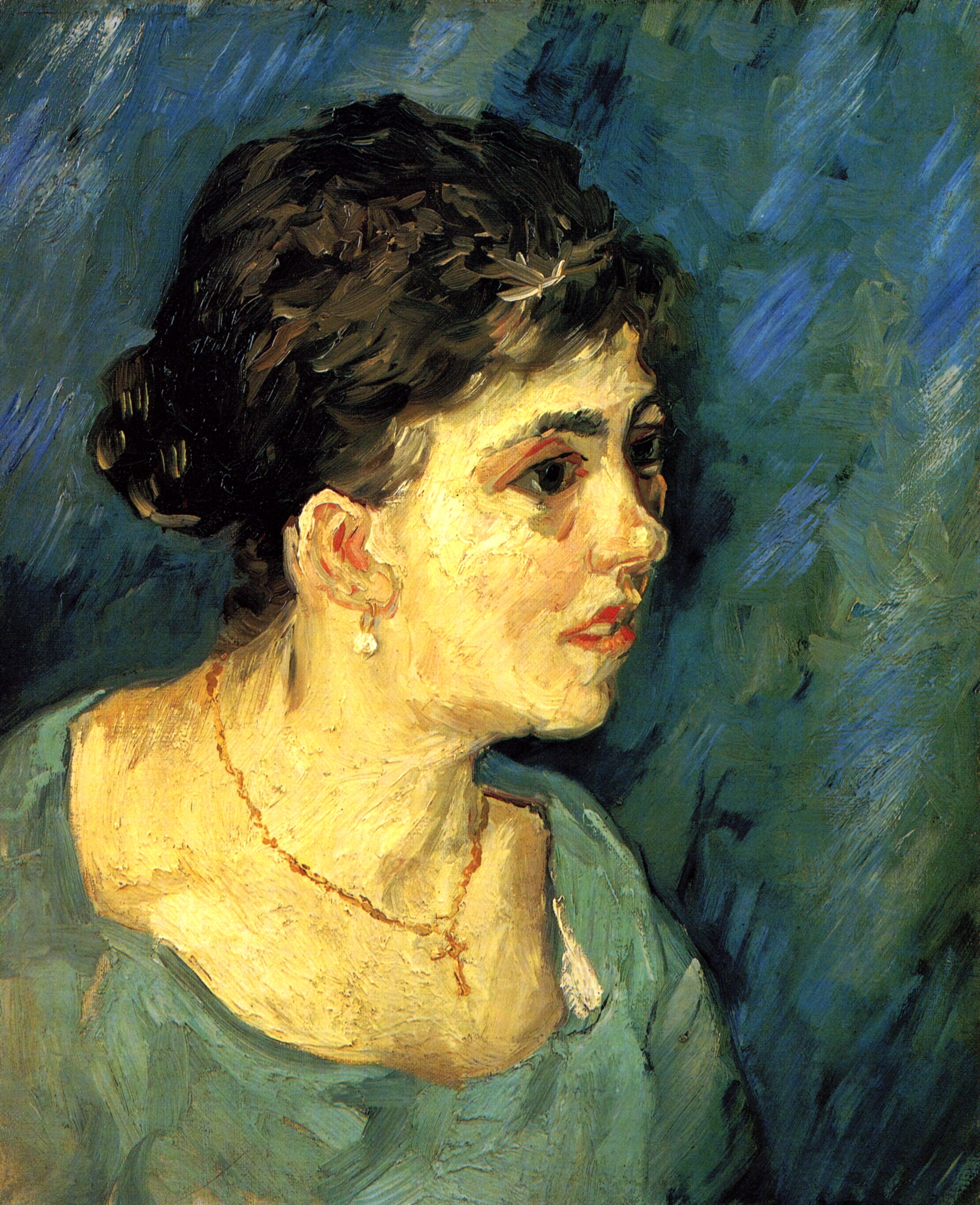 Картина Ван Гога Портрет женщины в голубом 1885